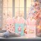 24 Pcs Pink Christmas Gift Bags with Tissue Paper Gingerbread Gift Bags Nutcracker Wrapping Bags with Handles for Xmas Holiday Winter Baby Shower Birthday Favor Gift Wrapping, 8 x 6 x 3 Inch